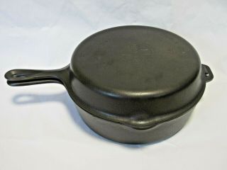 Vintage Griswold Cast Iron Double Skillet No 8 10 1/2 " D Bottom 1102 And Top 1103