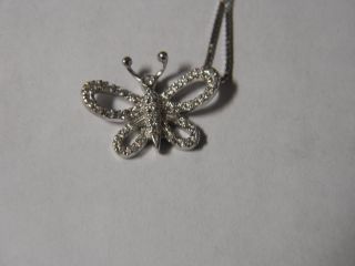 Gucci Butterfly Design 18k White Gold Diamond Necklace