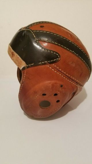 Vintage 1950 ' s SPALDING Model 4FH Wing Back Leather Football Helmet Size 7 1/8 2