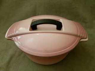Vintage Le Creuset Rare Pink Cast Iron Enamel Dutch Oven Pot 23,  2.  5 Qt