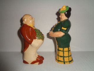 Rare Antique Yellow Ware Pottery Figurine English Couple Man & Woman