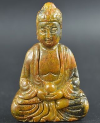 Aaa Collectible Fine Jade Carve Pray Buddha Lucky Amulet Pendant Chinese Artwork