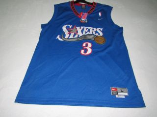 Nwt Vintage Mens Nike Allen Iverson Sixers Alternate Jersey Size Large,  2 Length
