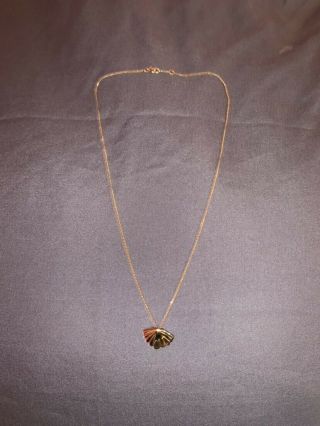 Rare 1981 Tiffany And Co Angela Cummings Fan Shell Necklace 18k Gold 16” Vintage