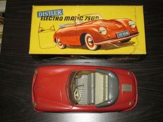 Vintage Red Distler Electromatic 7500 Porsche Convertible Germany Box Key Fob 2
