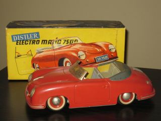 Vintage Red Distler Electromatic 7500 Porsche Convertible Germany Box Key Fob 3