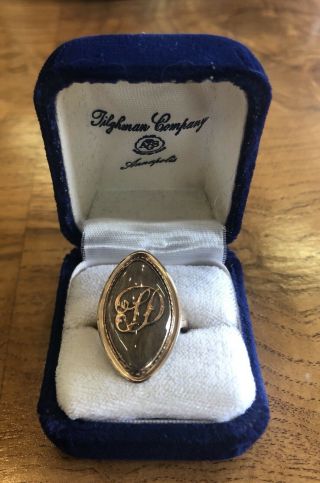Antique Mourning Navette Georgian Monogram Engraved Dated Museum Ring Year 1782