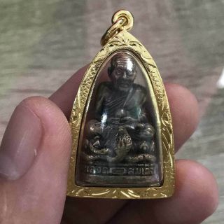 Thai Amulet Buddhist Legend LP Thuad Brass Statue Vintage Pendant Sacred Lucky 4