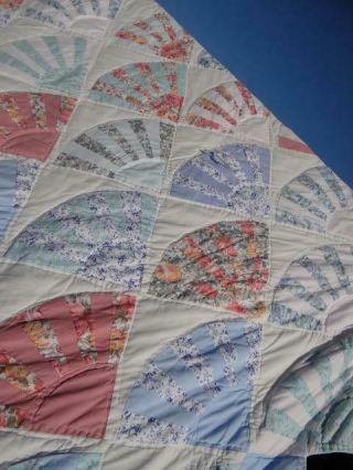 ELEGANCE IN THE COUNTRY VINTAGE CLASSIC TREASURE FANCY GRANDMOTHER FANS QUILT 4
