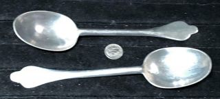 Antique Pewter Dog Nose Spoons,  Probably English,  C 18th Century