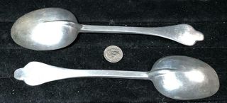 Antique Pewter Dog Nose Spoons,  Probably English,  c 18th Century 2