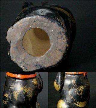 SMN23 Japanese Ceramic Maneki Neko Vintage Pottery cat ornament early Showa era 10