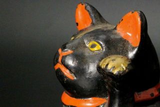 SMN23 Japanese Ceramic Maneki Neko Vintage Pottery cat ornament early Showa era 7