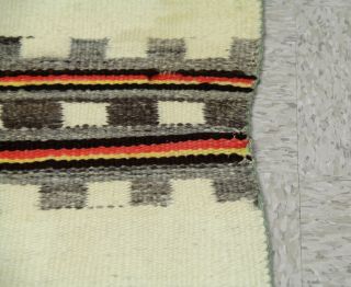 Antique Navajo Transitional Blanket White Field with Yellow/Red 38 