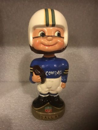 Vintage Dallas Cowboys Type 1 Toes Up Nodder Bobblehead Doll 1960s Football Nfl