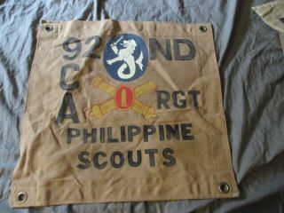 Wwii Us Army 92 Nd Coast Artillery Reg Philippine Scouts Manilla Bay Flag