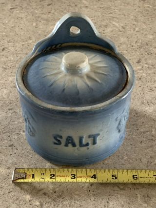 Vintage Stoneware/crock Salt Bowl W/ Cover