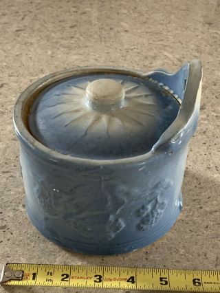 Vintage Stoneware/Crock Salt Bowl W/ Cover 2