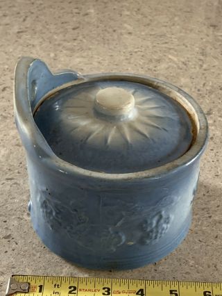 Vintage Stoneware/Crock Salt Bowl W/ Cover 4