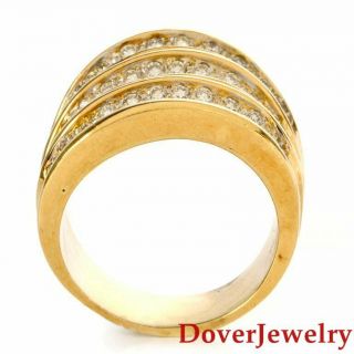 Estate 4.  12cts Diamond 18K Yellow Gold Wide Cocktail Cluster Ring 21.  7 Grams NR 3