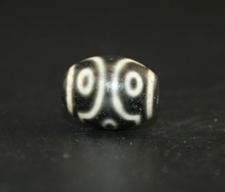 21 16MM Oriental Vintage Unusual Agate Tibetan Old 6 eyes dzi Bead 5