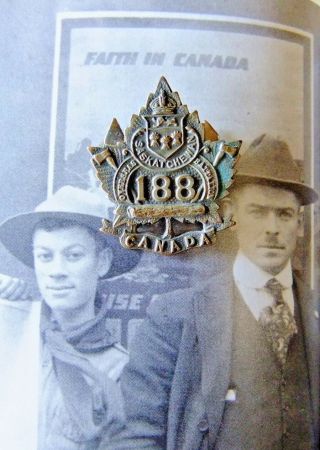 Wwi Canada Military Collar Badge - 188th Prince Albert Sask