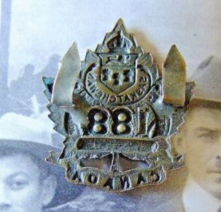 WWI Canada Military Collar Badge - 188th Prince Albert Sask 3