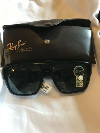 Nos Vintage B&l Ray - Ban W0359 Thick Black Ebony G15 Drifter Sunglasses