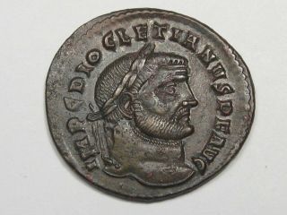 Ancient Roman Coin: Diocletian (284 - 305 Ad) Bronze Follis.  25