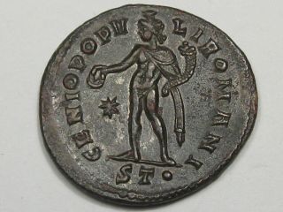 Ancient Roman Coin: Diocletian (284 - 305 AD) Bronze Follis.  25 4