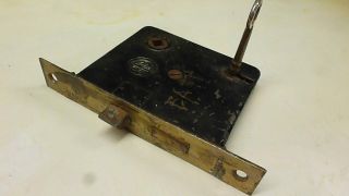 Antique Vintage Rh Co.  Iron And Brass? Mortise Lock With Key