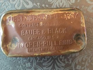 Ww1 World War I U.  S.  Army First Aid Packet October 13,  1916 Bauer & Black