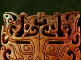 WOW Chinese Jade Hand Carved Amulet Mask 2Faces Pendant A076 2
