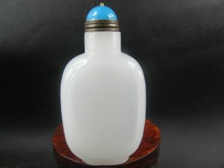 Rare Chinese 3.  0 Inches Master Hand - Carved White Jade Snuff Bottle Nr