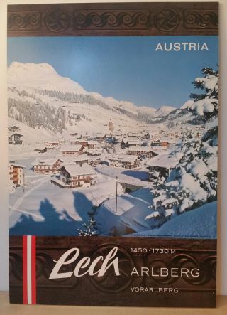 Vintage Art Wood/canvas Picture Arlberg Austria Ski Winter Lech Zurs Struben