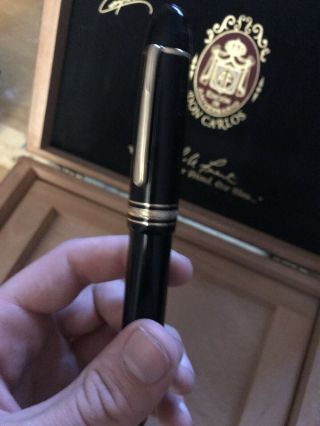 VINTAGE Montblanc Meisterstuck 149 Black & Gold Diplomat Fountain Pen 14k F Nib 3