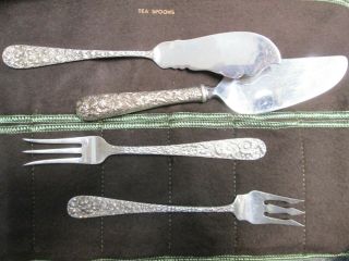 Vintage 52 Piece Kirk Repousse Sterling Silver Flatware Set with Case 11