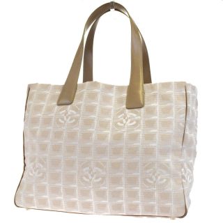 Auth Chanel Cc Travel Line Shoulder Tote Bag Mm Jacquard Be Vintage 60ej211