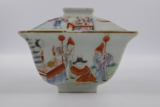 Fine Old Chinese Signed Lidded Famille Rose Cup Scholar Art Porcelain 2