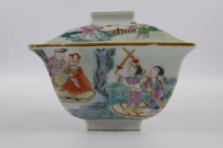 Fine Old Chinese Signed Lidded Famille Rose Cup Scholar Art Porcelain 3