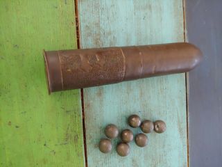 WWI.  Trench art 37mm shell plus assorted civil war musket balls 3