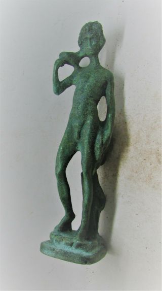 Scarce Circa 200 - 300ad Ancient Roman Bronze Statuette Of A God.  Needs Research