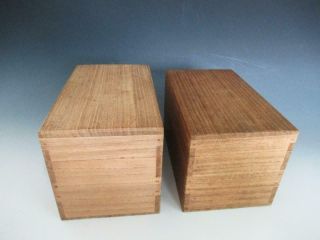 Japanese Wooden Tea Box Chabako 2set/ Tea Ceremony/ Satsubako/ Paulownia/ 8994
