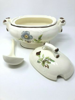Vintage Sangostone Apple Blossom Soup Tureen with Lid and Ladle,  Made in Japan 5