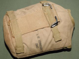 Us Army Ww2 D - Day Paratrooper Airborne M - 1941 Mounted Khaki Canteen Cover Vtg Gi