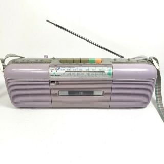 Rare Vintage Sharp Qt - 50 (l) Lavender Stereo Am/fm Cassette Recorder Radio