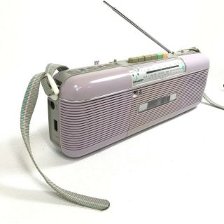 RARE Vintage Sharp QT - 50 (L) Lavender Stereo AM/FM Cassette Recorder Radio 3