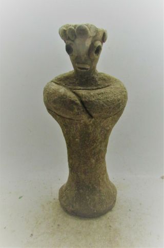 Scarce Circa 3000bce Ancient Near Eastern Terracotta Worshipper Figurine