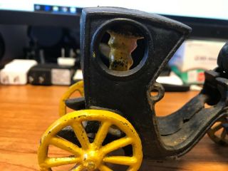 Antique Cast Iron Horse Drawn Carriage with Driver and one Passenger 4