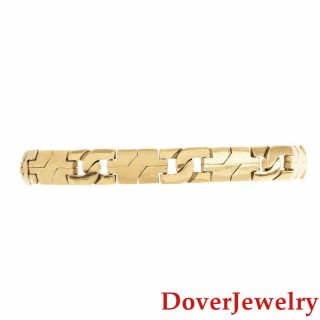 Estate 18K Yellow Gold Fancy Link Chain Bracelet 38.  7 Grams NR 3